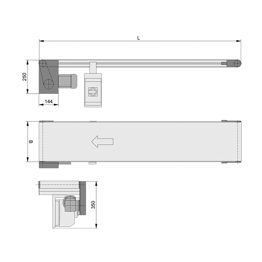 mk Gurtförderer GUF-P 2000 mit 90 W (Ohne Regelung) - Unchained Robotics